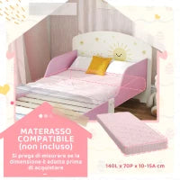 Letto per Bambini 3-8 Anni Basso in Legno con Spazio Contenitore e Sponde Laterali, 150x77x60 cm, Rosa