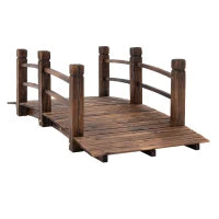 Ponte da Giardino, Ponte per Laghetto, Passerella in Legno, Decorazione Giardino, 152.5L x 67l x 48H cm, Legno di Abete, Marrone