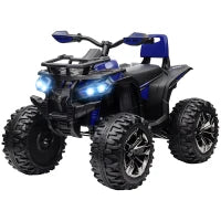 Quad Elettrico per Bambini 3-5 Anni a 12V con Fari e Pedale, in PP e Metallo 100x65x73 cm, Blu
