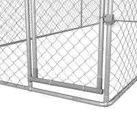 Kennel per Cani da Esterno con Tetto Impermeabile in Tessuto Oxford e Acciaio, 6x2.3x2.3m, Argento