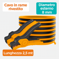 Cavi batteria auto rame 200a morsetto 15.6x9.1 cm lunghezza 2,5 metri ingco