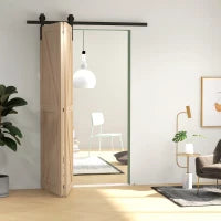 Kit di Binari per Porte da Fienile Scorrevoli Pieghevoli in Acciaio per 2 Porte 152,5 cm