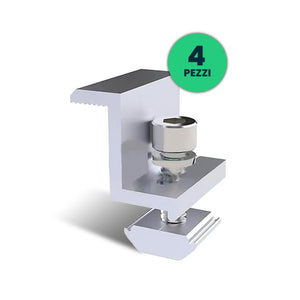 Italia Morsetti Terminali in Alluminio per Fissaggio Pannelli Solari Fotovoltaici 30mm (Confezione 4 Pezzi) SKU-11388-A