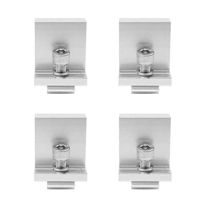 V-TAC Italia Morsetti Terminali in Alluminio per Fissaggio Pannelli Solari Fotovoltaici 30mm (Confezione 4 Pezzi) SKU-11388-A