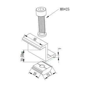 Italia Morsetti Terminali in Alluminio per Fissaggio Pannelli Solari Fotovoltaici 30mm (Confezione 4 Pezzi) SKU-11388-A