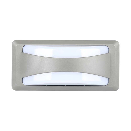 V-TAC Lampada LED da Muro Rettangolare 12W Colore Grigio 6500K IP65 SKU 218247