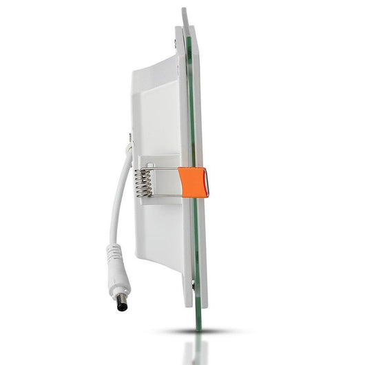 V-TAC Mini Faretto Pannello LED 18W Montaggio ad Incasso Quadrato in Vetro 3000K SKU 4746