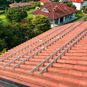 V-TAC Profili in Alluminio Argento per Fissaggio Pannelli Solari Fotovoltaici Lunghezza 2m (Confezione 4 Pezzi) SKU-11538