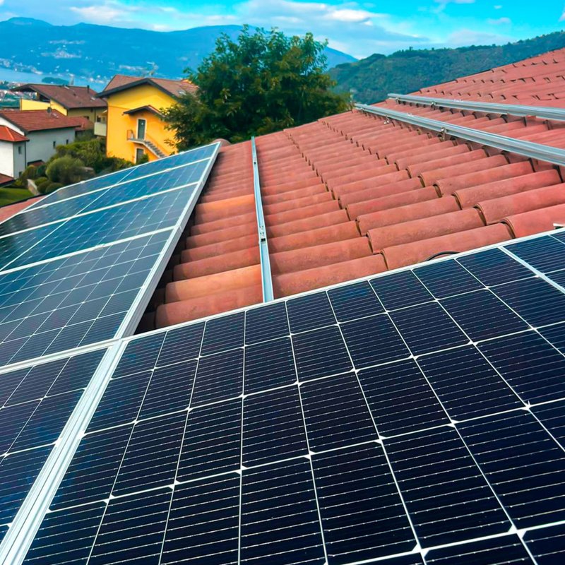 V-TAC Profili in Alluminio Argento per Fissaggio Pannelli Solari Fotovoltaici Lunghezza 2m (Confezione 4 Pezzi) SKU-11538