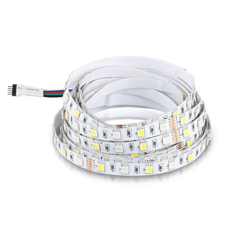 V-TAC Striscia Strip LED SMD5050 10,8W/m 5m 60 LED/m 12V RGB + 3000K IP20 10mm SKU 2553