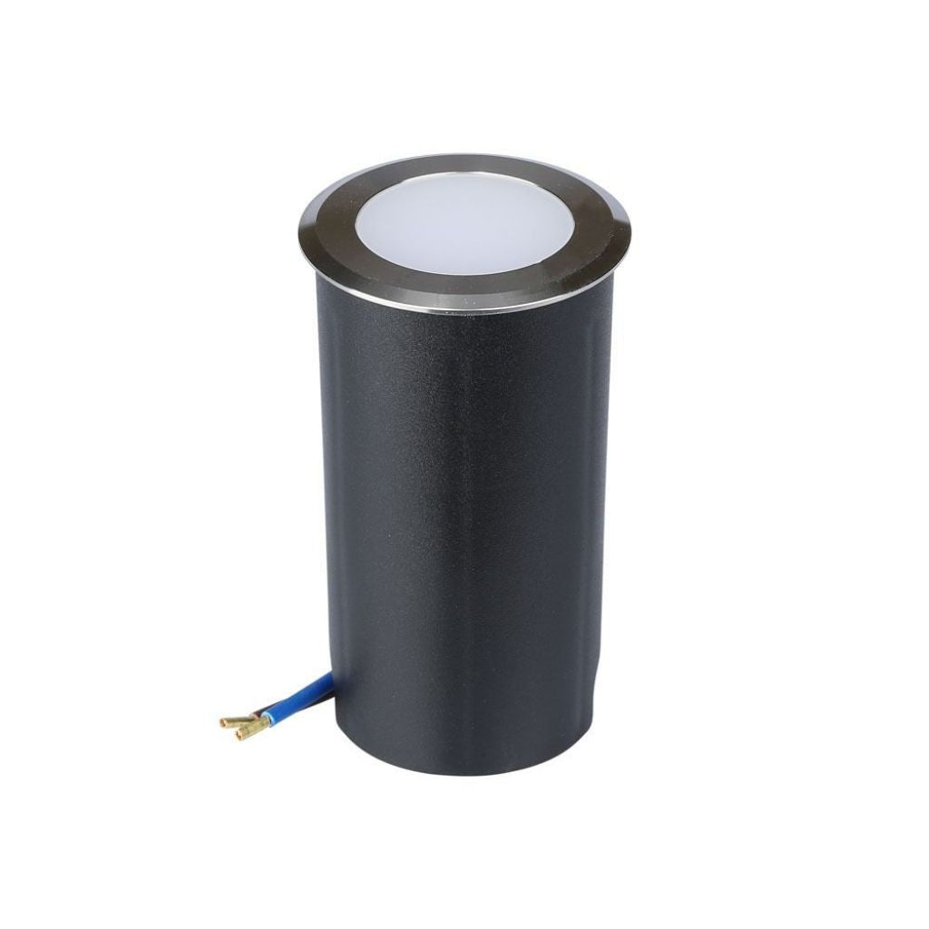 V-TAC VT-1151 Faretto LED Segnapasso a Cilindro da Interramento 1W Colore Argento 12V 6500K IP67 Driver non Incluso SKU 1464
