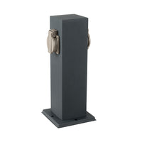 Multipresa da Giardino a Colonna con 2 Prese 16A in Acciaio Inossidabile h: 300mm Colore Grigio Scuro IP44