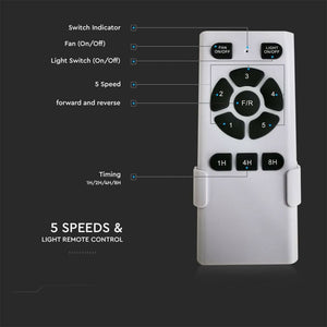 V-TAC VT-3042-3 Ventilatore LED da Soffitto 30W 3 in 1 con Motore a Corrente Continua da 35W con Telecomando 3 pale SKU 7929