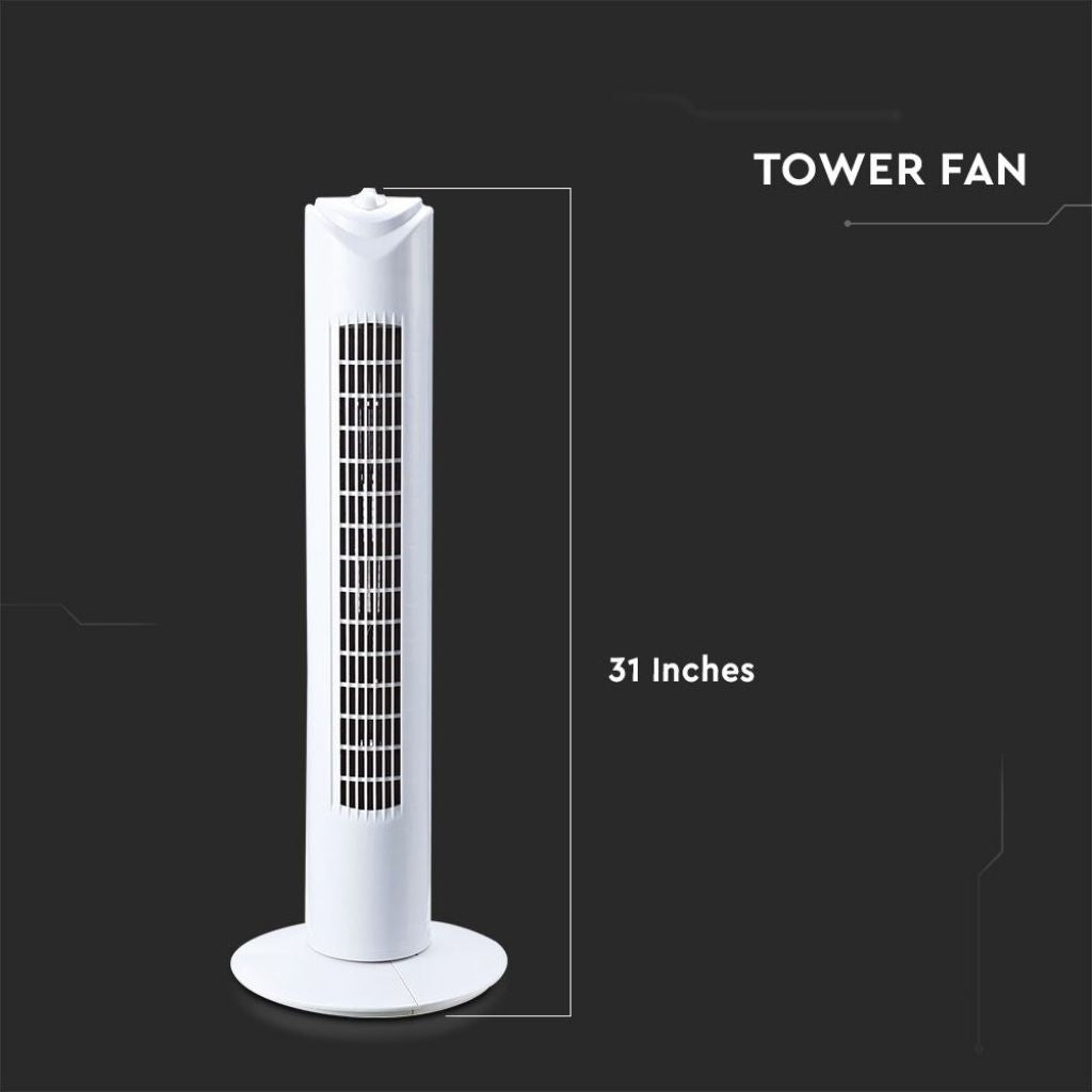 Ventilatore a Torre 45W con 3 Velocità Rotante e Funzione Timer Colore Bianco (785mm)