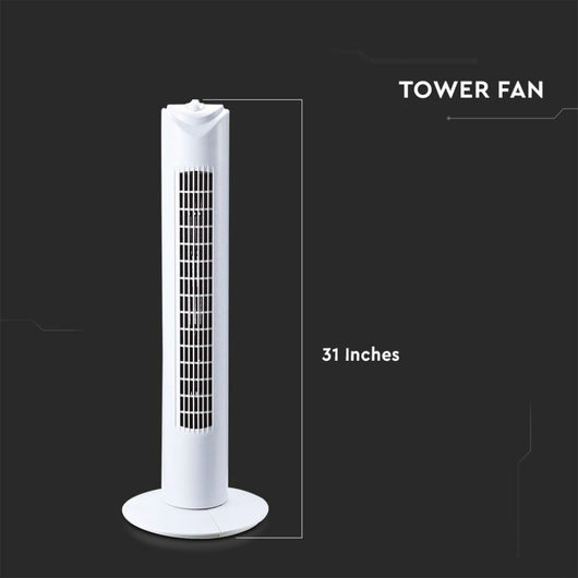 Ventilatore a Torre 45W con 3 Velocità Rotante e Funzione Timer Colore Bianco (785mm)