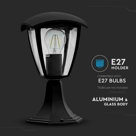 V-TAC VT-734 Lampada da Giardino a Lanterna in Alluminio a Fissaggio a Terra con Portalampada E27 (Max 60W) Colore Nero IP44 - SKU 7057