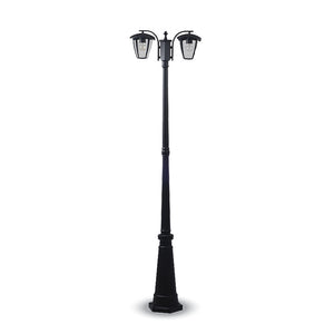 V-TAC VT-739 Lampione LED con Portalampada E27 (Max 2*60W) Colore Nero h: 199cm IP44 - SKU 7062