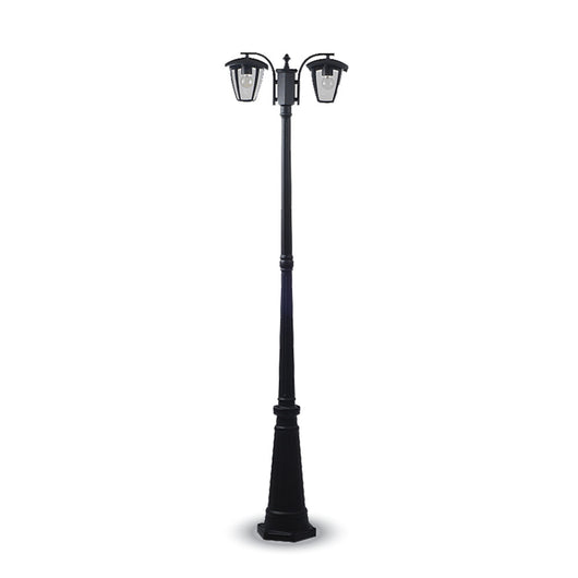 V-TAC VT-739 Lampione LED con Portalampada E27 (Max 2*60W) Colore Nero h: 199cm IP44 - SKU 7062