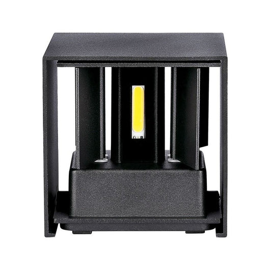 V-TAC VT-759 Lampada LED da Muro Quadrata Doppio LED COB 6W Colore Nero Satinato Fascio Luminoso Regolabile 4000K IP65