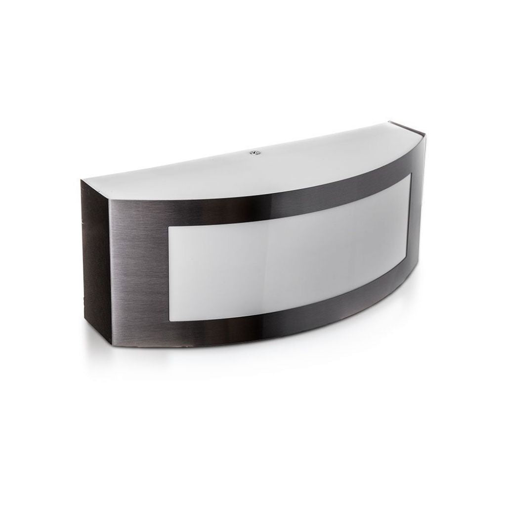 Applique Plafoniera da Muro Acciaio Arrotondata con Portalampada E27 (Max 15W) Colore Grigio IP44