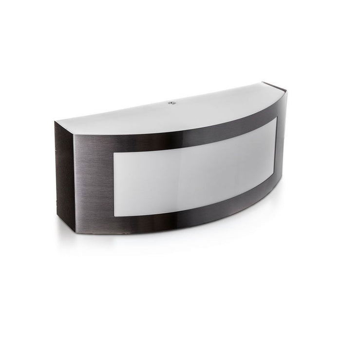 Applique Plafoniera da Muro Acciaio Arrotondata con Portalampada E27 (Max 15W) Colore Grigio IP44