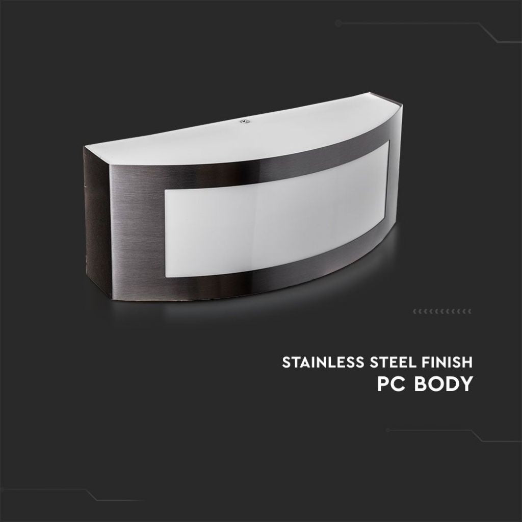 Applique Plafoniera da Muro Acciaio Arrotondata con Portalampada E27 (Max 15W) Colore Grigio IP44