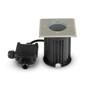 Segnapasso Portalampada da Interramento Calpestabile Quadrato GU10 Acciaio IP65