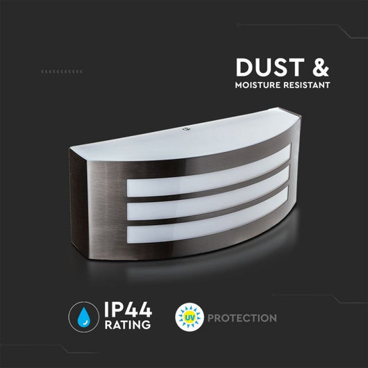 Lampada LED da Muro Arrotondata con Portalampada E27 (Max 15W) Colore Grigio IP44