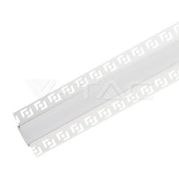 Profilo in Alluminio Colore Silver per Doppia Strip LED ad Incasso per Cartongesso (Max l: 20,7mm) Copertura Satinata 2000 x 61,5mm