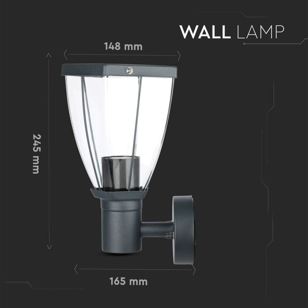 Lampada LED da Giardino con Portalampada E27 (max 40W) in Acciaio Inossidabile Colore Nero IP44