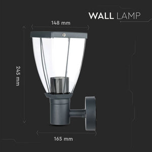 Lampada LED da Giardino con Portalampada E27 (max 40W) in Acciaio Inossidabile Colore Nero IP44