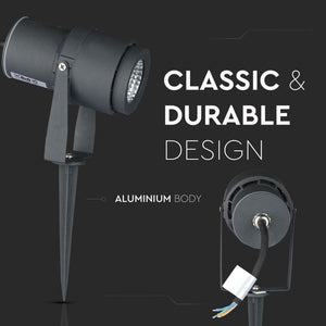 Faretto LED da Giardino 12W con Picchetto Colore Grigio Luce Verde IP65 SKU 7552