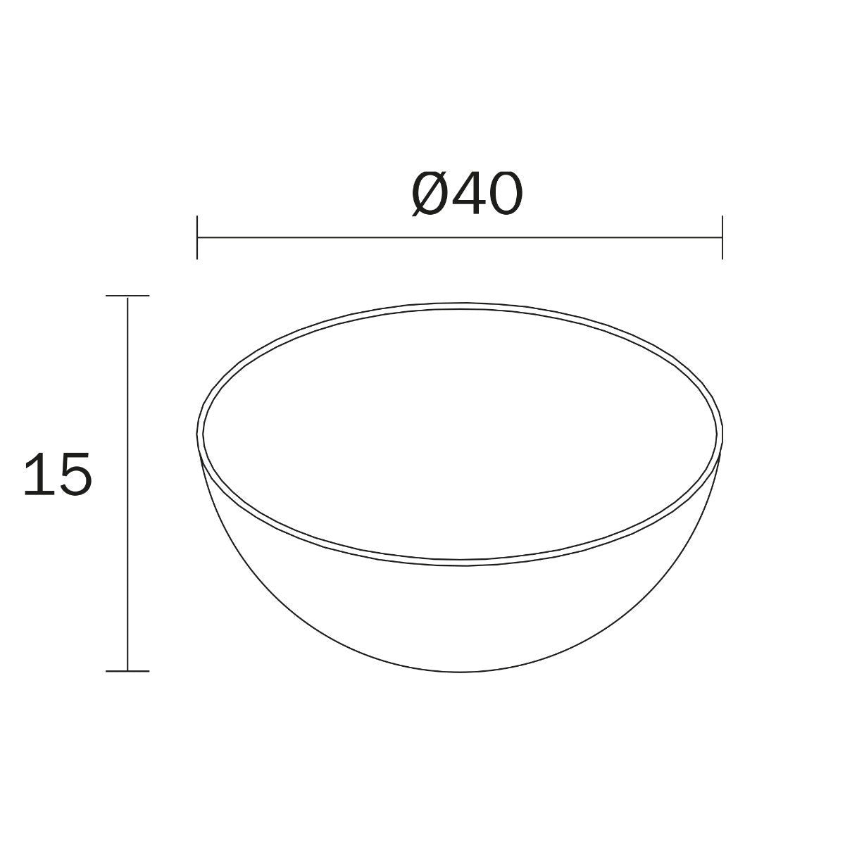 Inda - Lavabo tondo da appoggio Eos in ceramica Ø40 cm bianco lucido