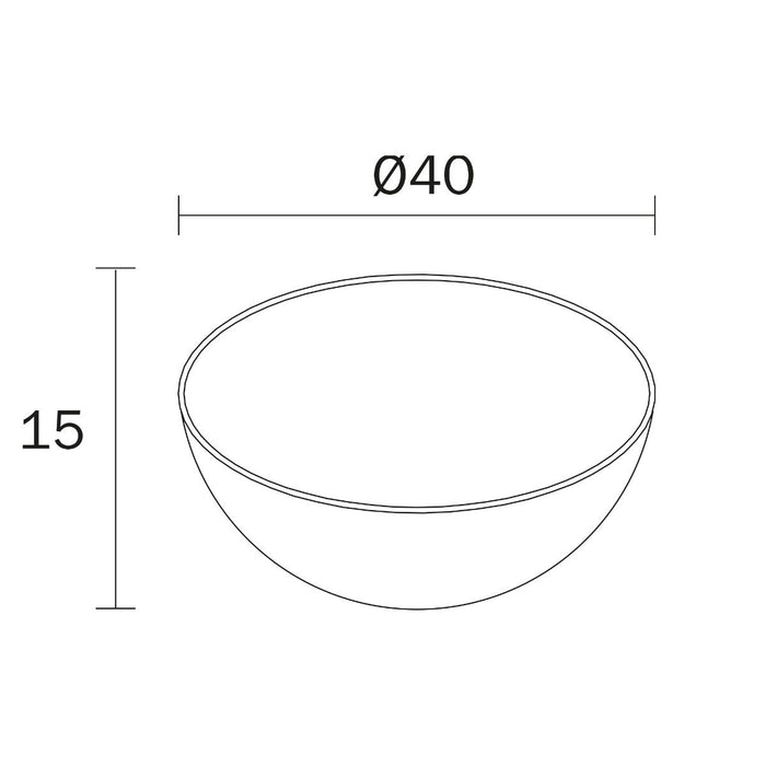 Inda - Lavabo tondo da appoggio Eos in ceramica Ø40 cm bianco lucido