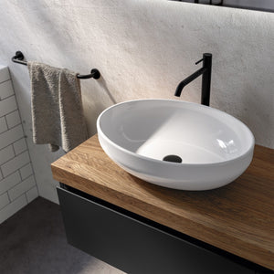 Inda - Lavabo ovale da appoggio Brezza in ceramica 50x36,5 cm bianco lucido