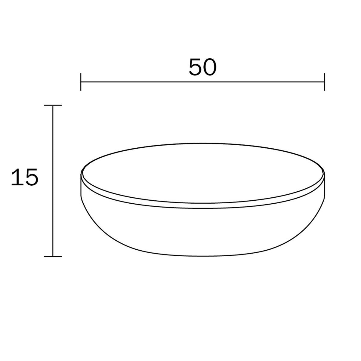 Inda - Lavabo ovale da appoggio Brezza in ceramica 50x36,5 cm bianco lucido