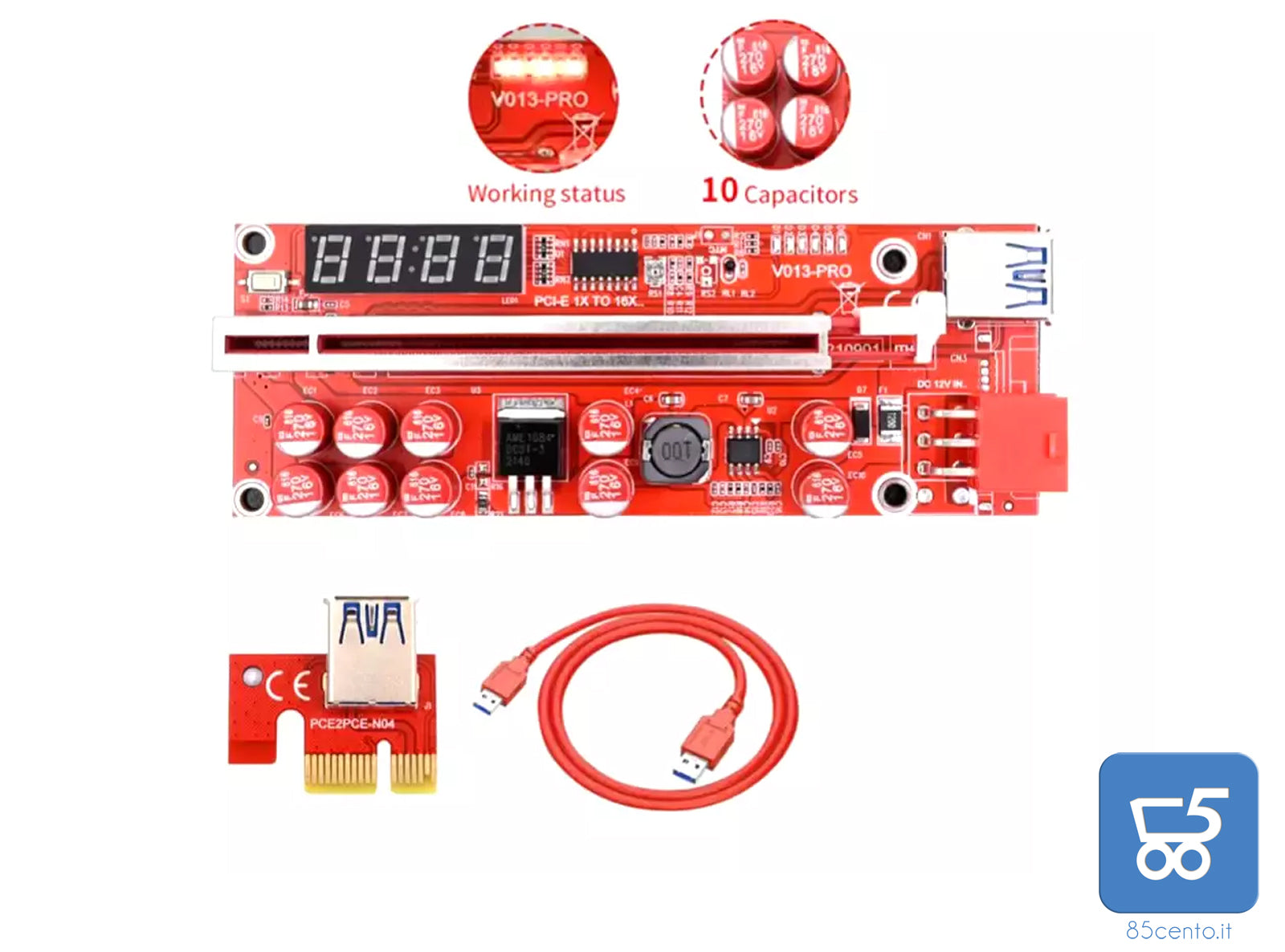 V013 PRO PCIE Riser per Scheda Video PCI Express X16 Extender SATA a 6pin