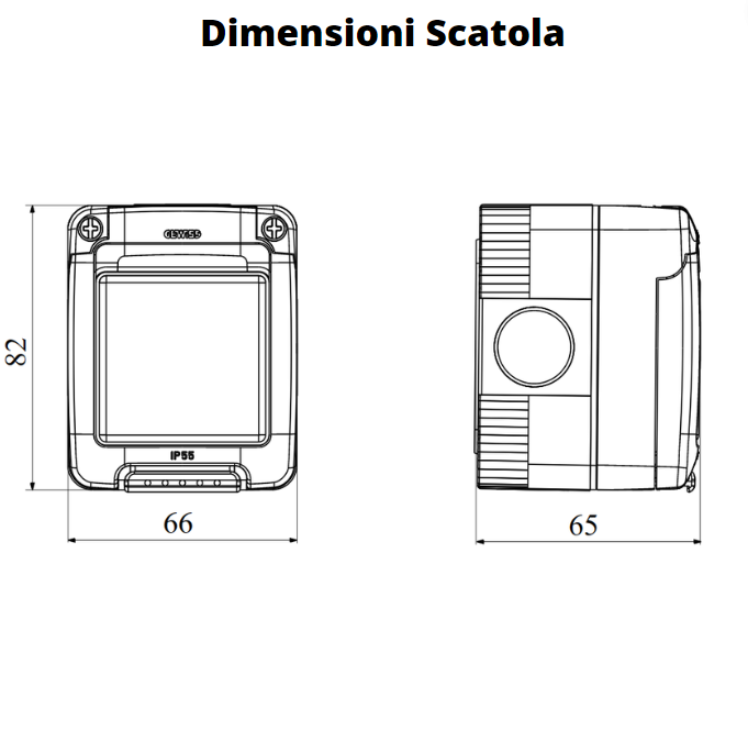 Gewiss scatola parete grigia ip55 stagna 1 posto gw27041