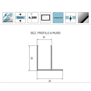 Porta box doccia doppia anta scorrevole gemma cristallo trasparente 8 millimetri *** misure 167-169xh200 cm, confezio...