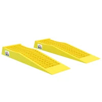 Set 2 Rampe di Carico in Plastica per Auto con Capacità 3 Tonnellate e Superficie Antiscivolo, Giallo