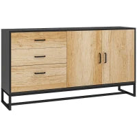 Credenza Moderna con 3 Cassetti e un Armadietto Cucina 2 Ante Soft-Close con Ripiano Regolabile
