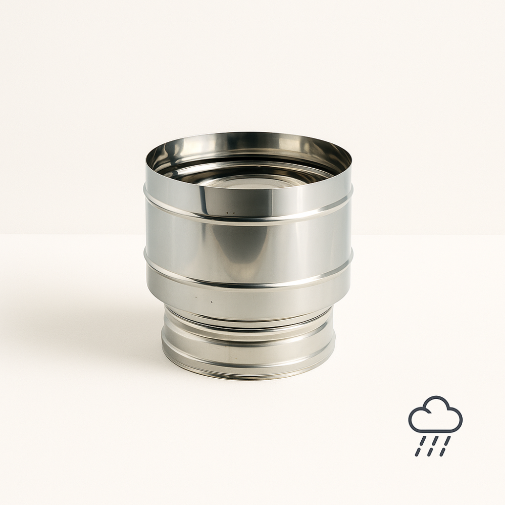 Fumaiolo 4 venti base tonda in acciaio inox diametro 80 mm camini stufe