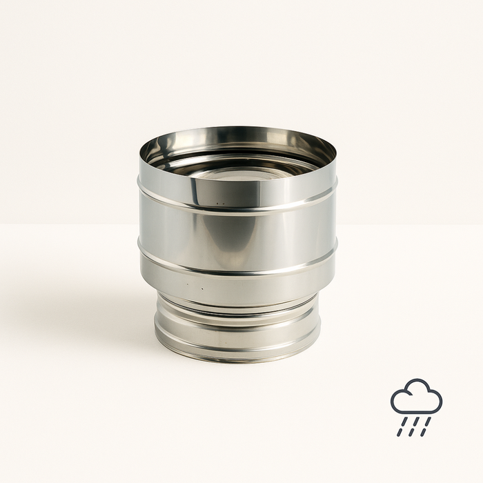 Fumaiolo 4 venti base tonda in acciaio inox diametro 80 mm camini stufe