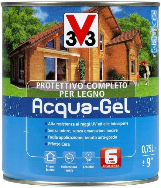 V33 impregnante protettivo completo per legno acqua gel bianco 750 ml