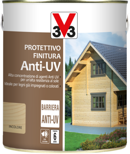 V33 protettivo per legno da esterno finitura incolore trasparente anti-uv 0,750 litri