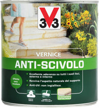 V33 vernice antiscivolo incolore 2,5 lt protegge e impermeabilizza i supporti esterni