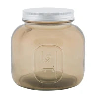 Barattolo Low con Coperchio Vetro Riciclato Fumo Cm Ø 13X13 (Made In Spain)