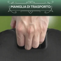 Base per Ombrellone da 15kg Rotonda per Pali da Ø24-38mm, Plastica e Cemento, Ø46.5 cm, Nero