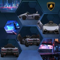 Auto Elettrica per Bambini da 3-5 Anni, Guida Dolce, Telecomando, Clacson, Plastica e Metallo, Grigio