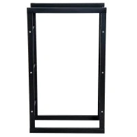 Homcom Porta Legna per Casa e Giardino in Ferro Nero, 60x25x100cm